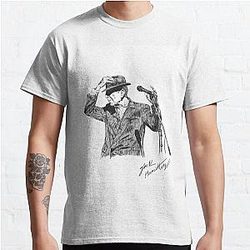 Leonard Cohen Original Hand Drawn Ink Print Classic T-Shirt
