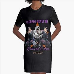 Leonard Cohen Graphic T-Shirt Dress