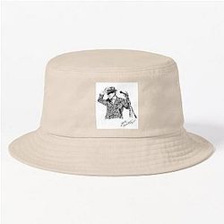 Leonard Cohen Original Hand Drawn Ink Print Bucket Hat