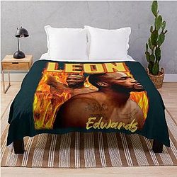 Vintage Leon Edwards Fighter Boxing Throw Blanket