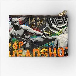 Headshot Leon Edwards graffiti painting by Zipper Pouch
