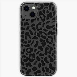 Leopard Print - black anf gray iPhone Soft Case RB1602