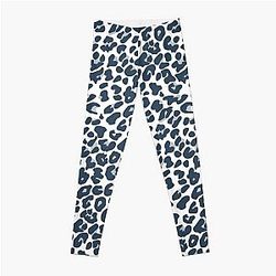 Leopard Print - white, grey, blue Leggings RB1602