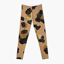 Leopard Print – Neutral &amp; Gold Palette Leggings RB1602
