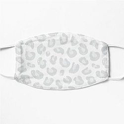 Leopard Print - Silver Gray and White  Flat Mask RB1602
