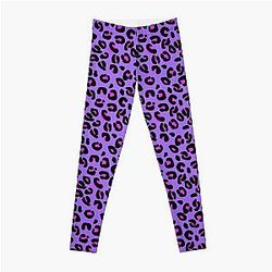 Bright Purple Leopard Spots Animal Print Pattern Leggings RB1602