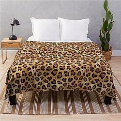 Rustic Texture Leopard Print  Throw Blanket RB1602