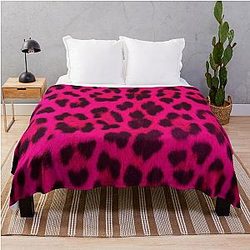Leopard Print - Pink Throw Blanket RB1602