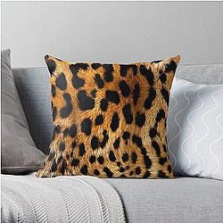 Leopard Spots Acrylic Painting  Throw Pillow RB1602