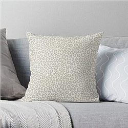 Leopard Pattern in Cream and Beige Palette Throw Pillow RB1602