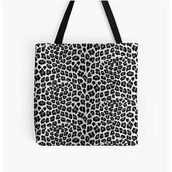 Snow Leopard Print All Over Print Tote Bag RB1602