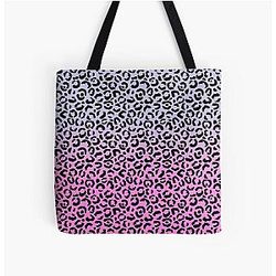 gradient Leopard Print All Over Print Tote Bag RB1602
