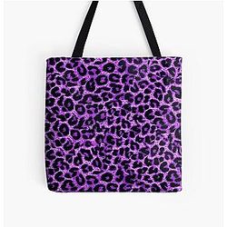Purple Leopard Print All Over Print Tote Bag RB1602