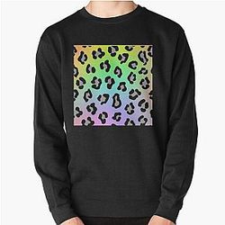 Rainbow Leopard Print Pullover Sweatshirt RB1602