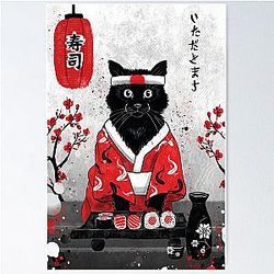 Sushi Cat Japan Collection Poster