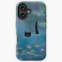 Cat Print Monet Waterlily iPhone Tough Case