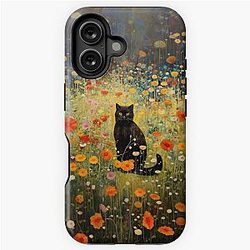 Gustav Klimt Style Garden Cat iPhone Tough Case