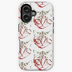 cat head motif iPhone Tough Case