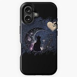 Cat on the moon iPhone Tough Case