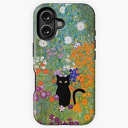 Fun Black Cat Art Phone Case Cover for iPhone 14, 13, 12, 11, Se, Xr, Xs, X, 8, 6s, Cat Phone Case, Fun Cat Phone Case, Iphone Cat Case iPhone Tough Case