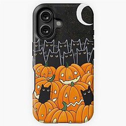 Black Cats and Jack-o-Lanterns iPhone Tough Case