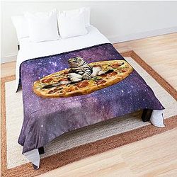Pizza Cat in Space Comforter