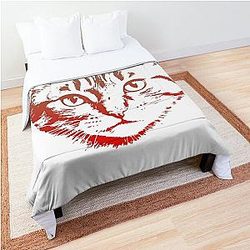 cat head motif Comforter