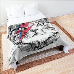 Ziggy Stardust Cat , David Bowie, Wo Comforter
