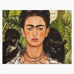 Khalo with Cat and Monkeys Frida Jigsaw Puzzle