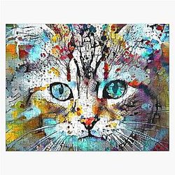 Abstractions of abstract abstraction of cat Jigsaw Puzzle