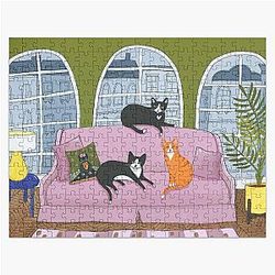 The Pink Sofa Cats Jigsaw Puzzle