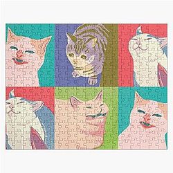 Four Meme Cats of the Apocalypse Jigsaw Puzzle