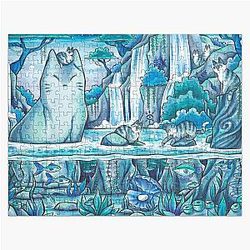 Mysterious Jungle Cat Pond Jigsaw Puzzle