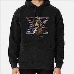 Cat playing bass guitar Pullover Hoodie