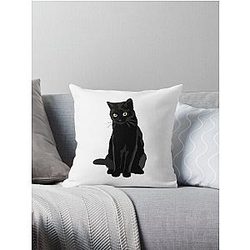 Black Cat Throw Pillow