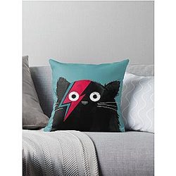 Cat Bowie Throw Pillow