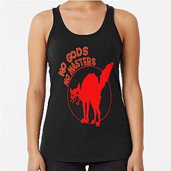 "No Gods, No Masters!" Anarchist Cat Shirt Racerback Tank Top