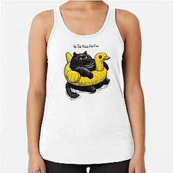 In The Mood For Fun Cat Racerback Tank Top