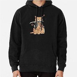 Anime cat with knife Pullover Hoodie