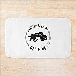 World’s best cat mom, Mommy cat, Funny cat lover v4 Bath Mat