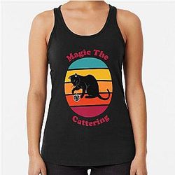 Magic the Cattering 4 - (Retro Sunset) Racerback Tank Top