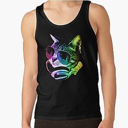 Rainbow Music Cat Tank Top