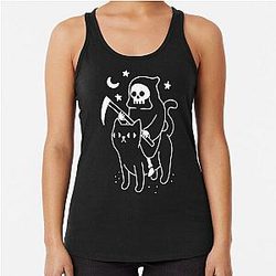Death Rides A Black Cat Racerback Tank Top