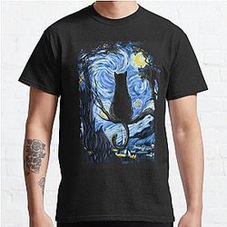 Van Gogh Cat Starry Night Van Gogh Cat Lovers Classic T-Shirt