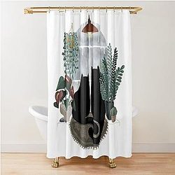 Rainy Day Cats (on White) Shower Curtain