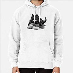 Chonky Cat In A Shark Innertube Pullover Hoodie