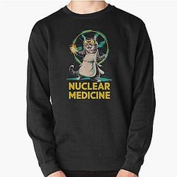 nuclear medicine, cat, funny, cute Pullover Sweatshirt