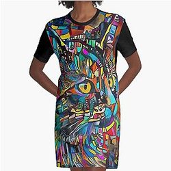 Ugür, cat, chat, cat, lea roche paintings Graphic T-Shirt Dress