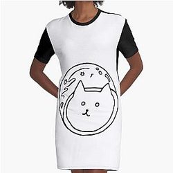 cat Graphic T-Shirt Dress
