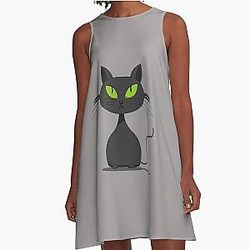 cat funny t-shirt lovers A-Line Dress